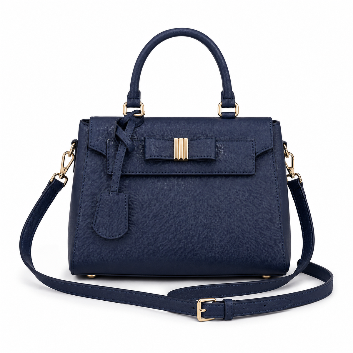 La Terre Structured Handbag – Navy Blue
