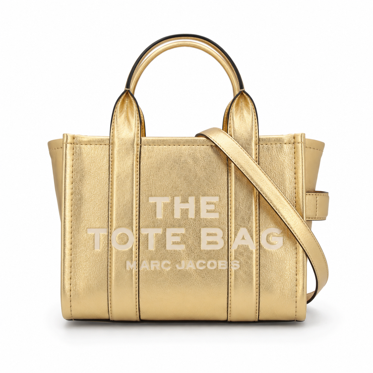 PU Leather Tote Bag – Metallic Gold