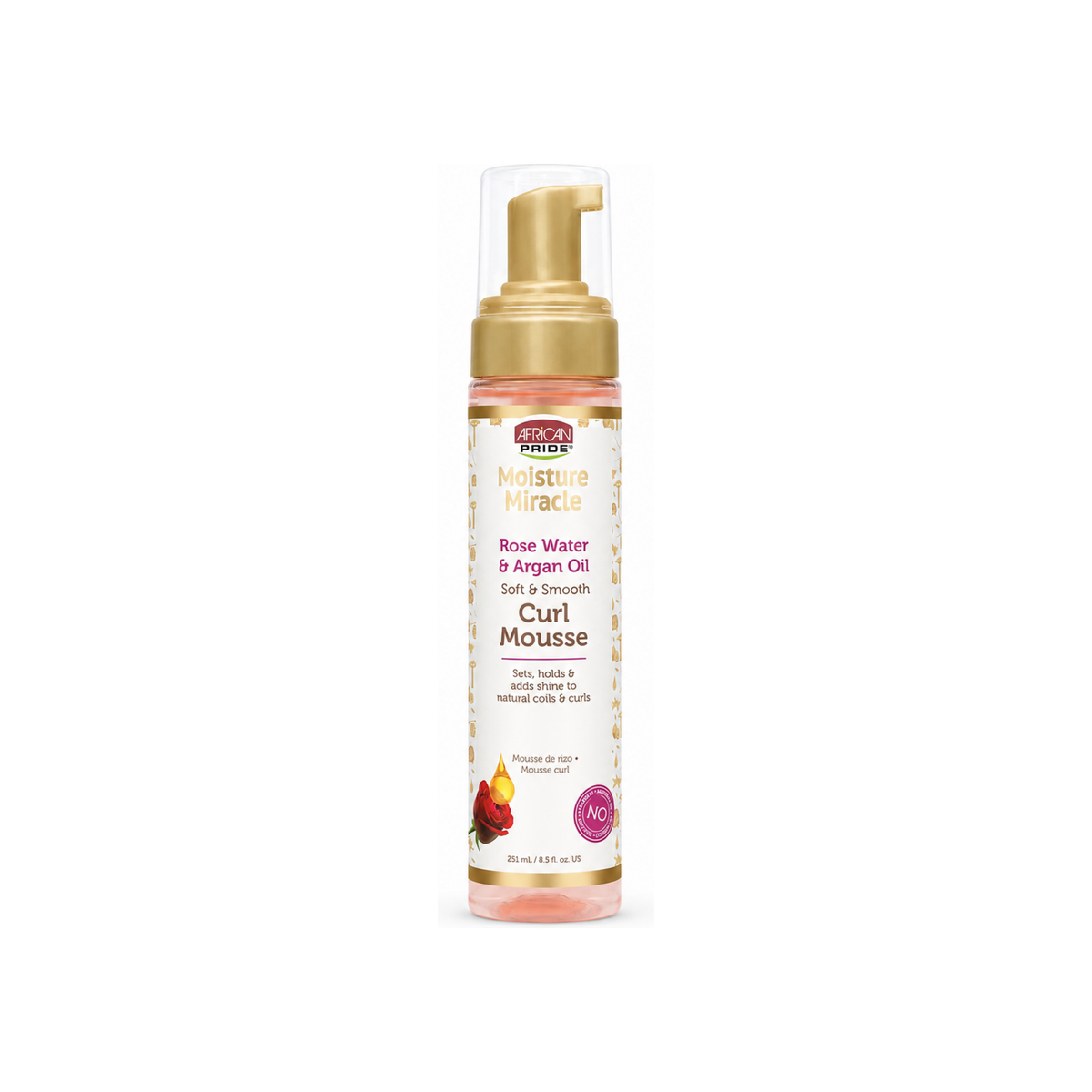 African Pride Moisture Miracle Rose Water and Argan Oil Curl Mousse 8.5 oz