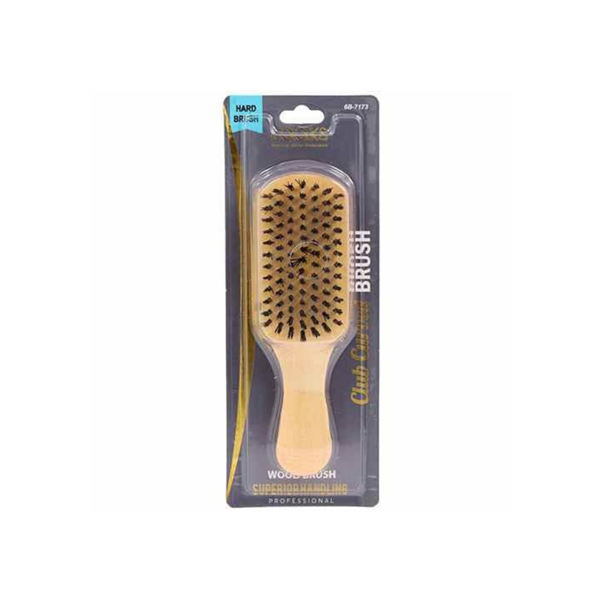 LQQKS club curved wood brush with hard bristles, code 6B-7173