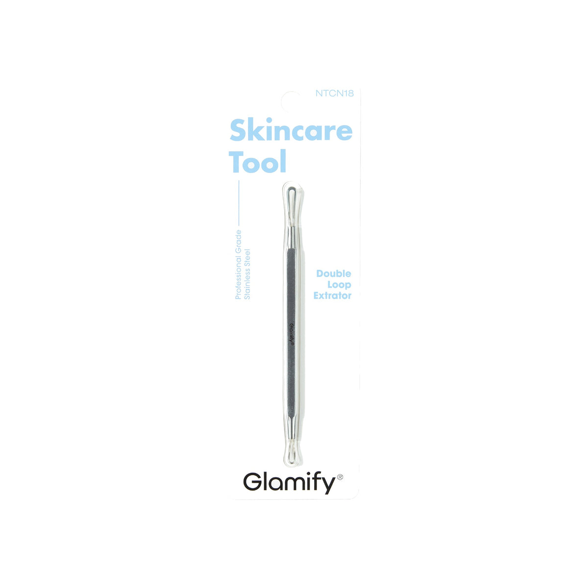 Glamify stainless steel double loop skincare extractor NTCN18