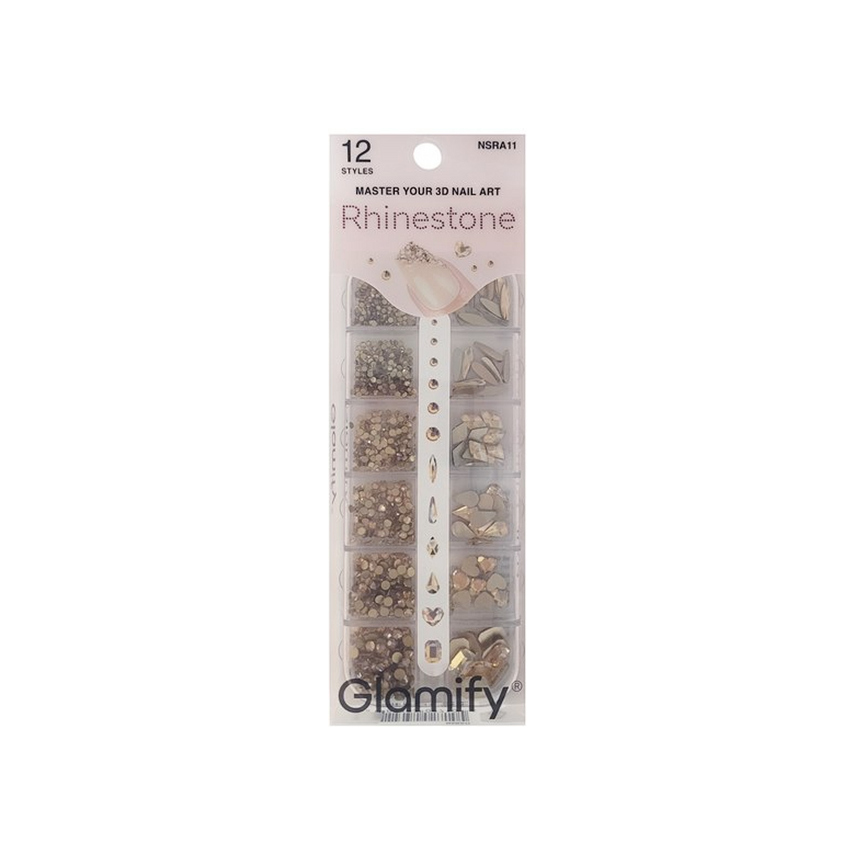 Absolute New York Glamify 3D nail art rhinestone assortment in Gold, NSRA11