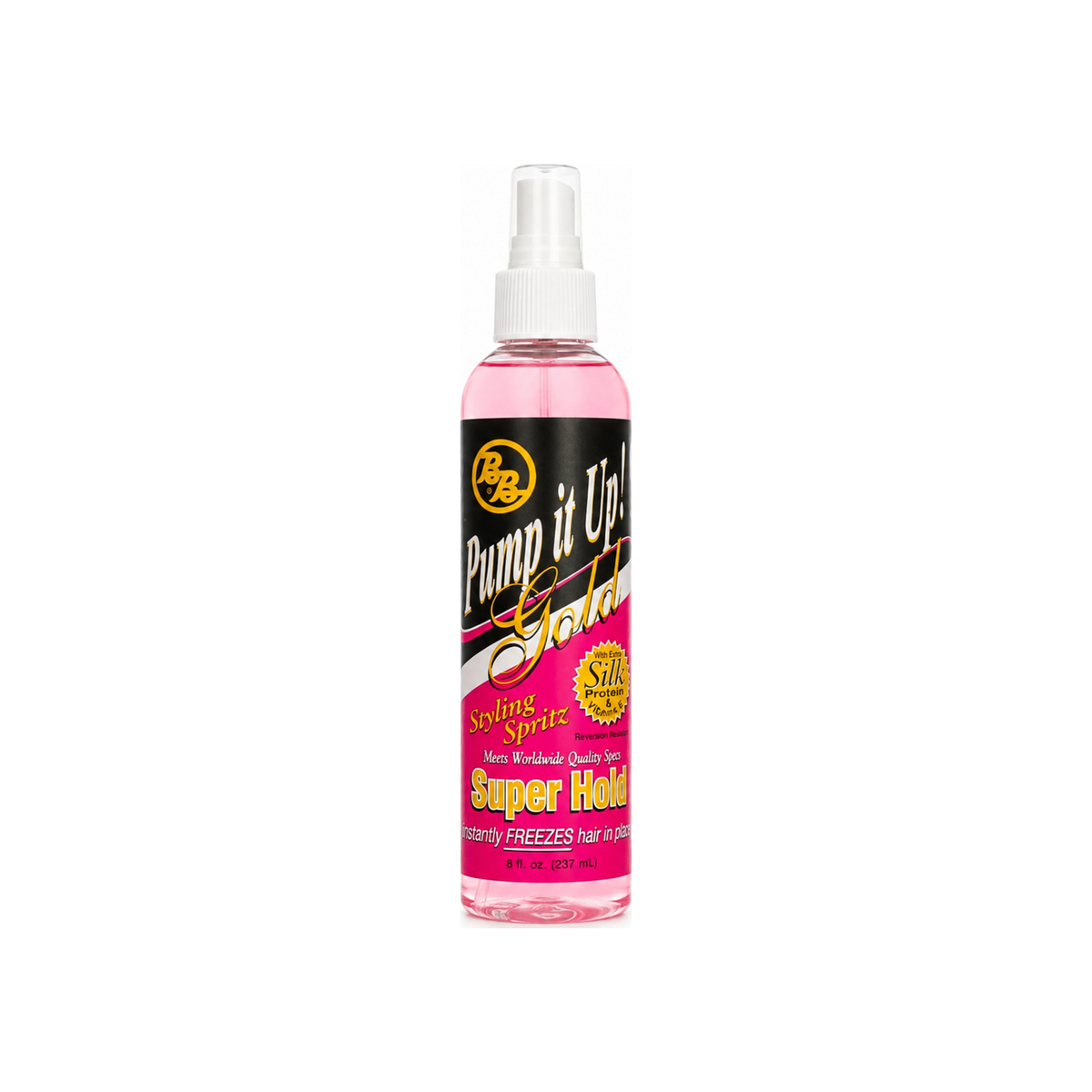 Bronner Bros Pump It Up Gold Super Hold Styling Spritz – 8 oz