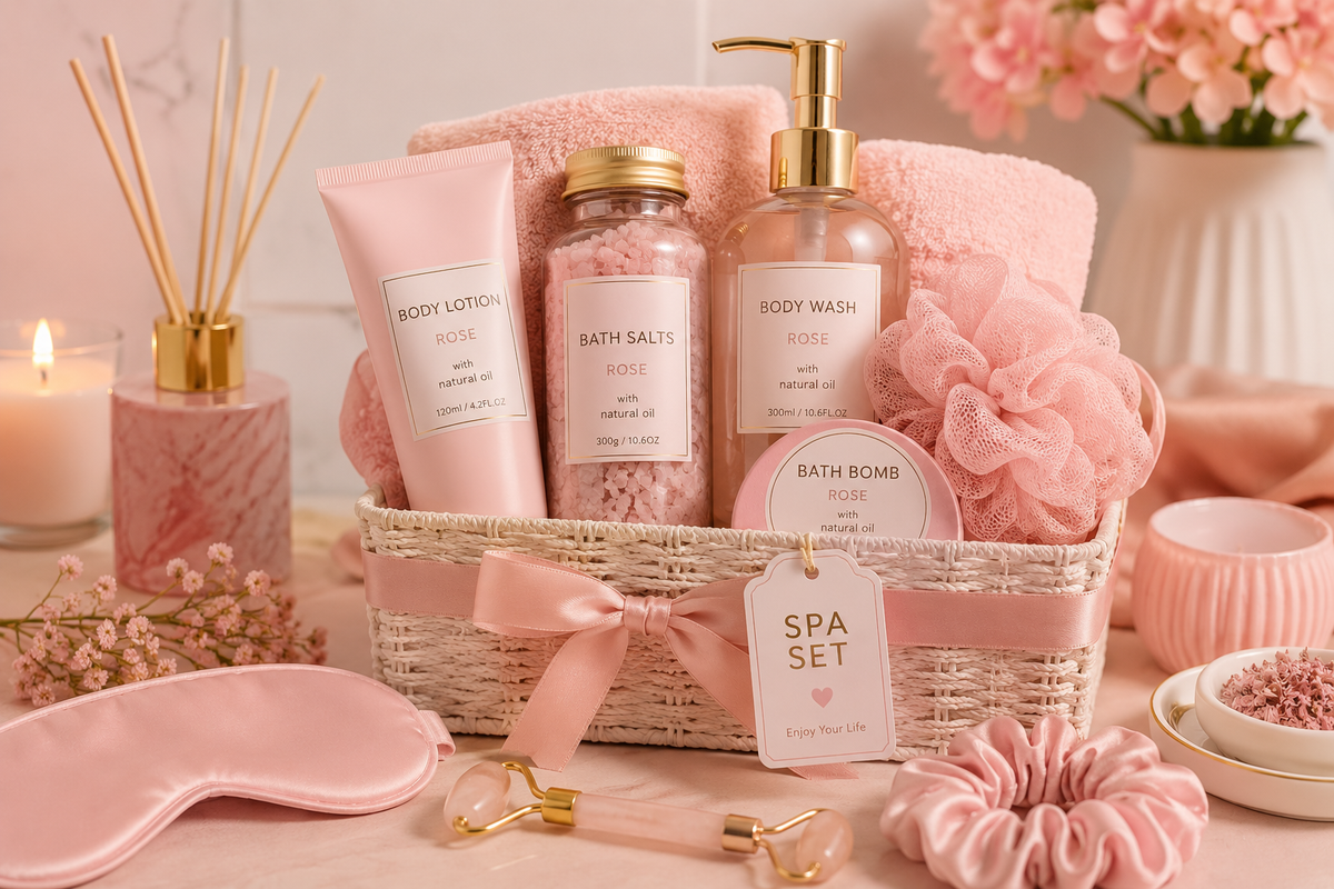 Set de Regalo de Lujo para Spa – Rosa