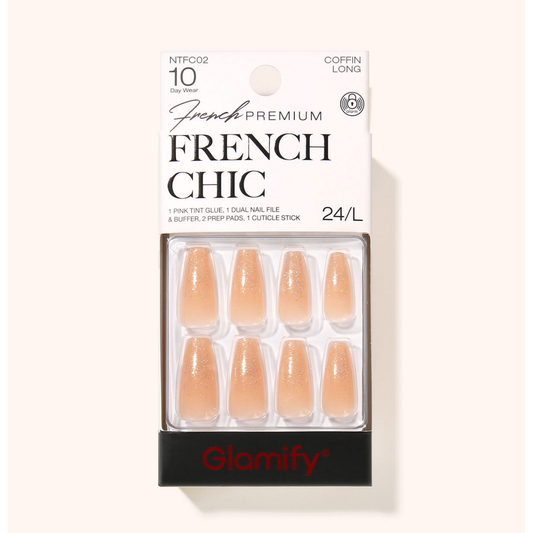 Glamify French Chic Press-On Nails NTFC02 – Coffin Long