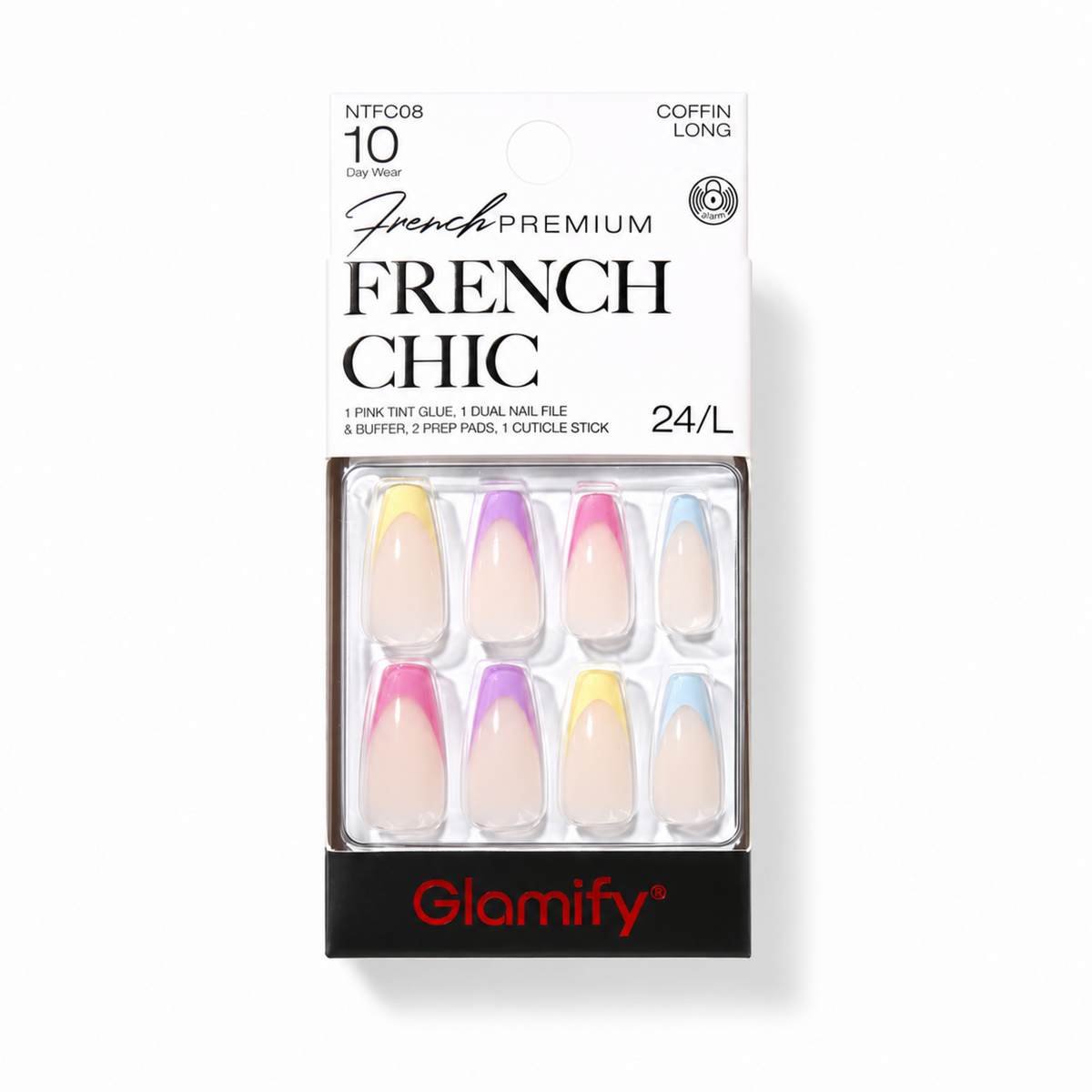 Glamify French Chic Press-On Nails NTFC08 – Coffin Long