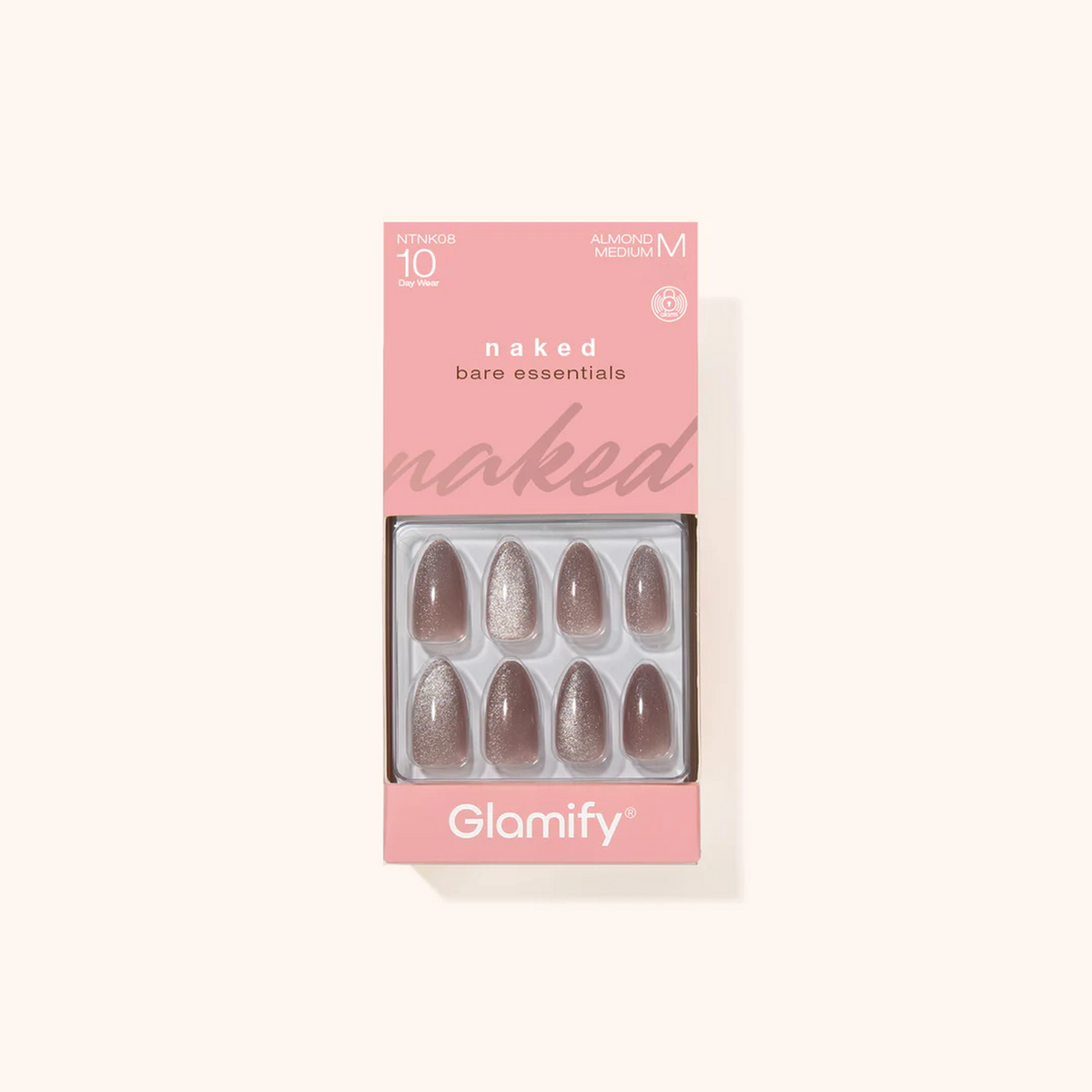Glamify Naked Press-On Nails NTNK08 – Almond Medium