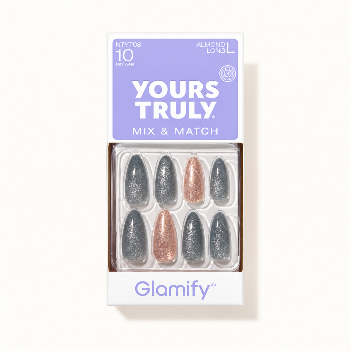 Glamify Yours Truly NTYT08 Almond Long press-on nails