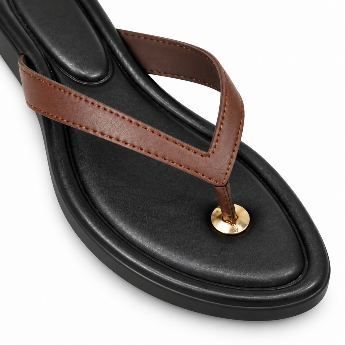 H2K Gala Brown sandal - strap stitching and sole detail
