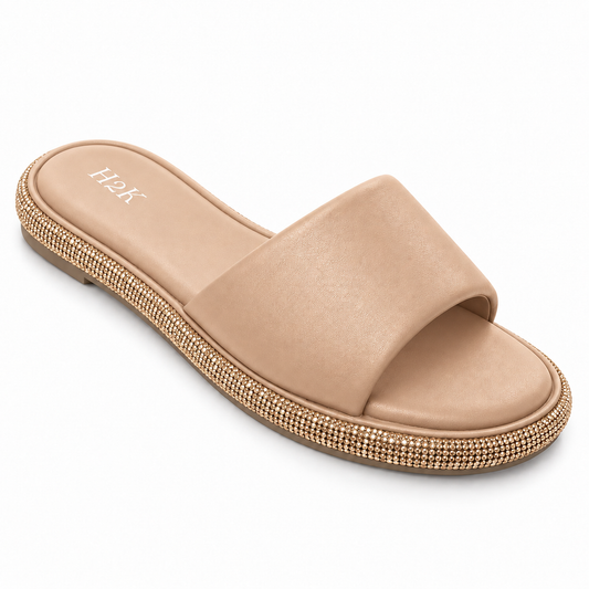 H2K Swan II slide sandal in Nude - main view