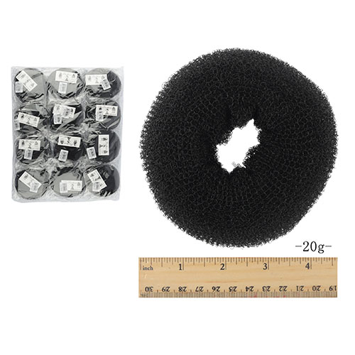 Large Black Hair Donut Bun Maker