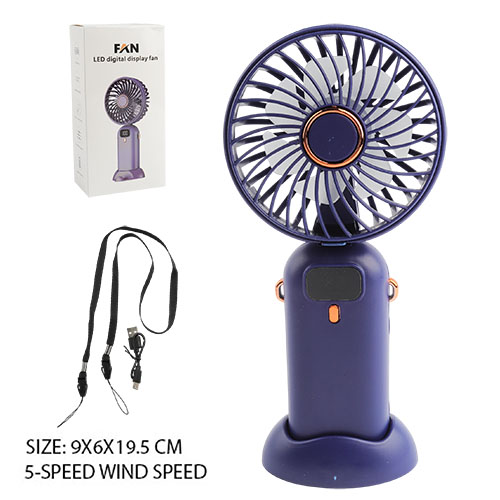 Ventilador USB portátil flexible de 5 velocidades – Negro
