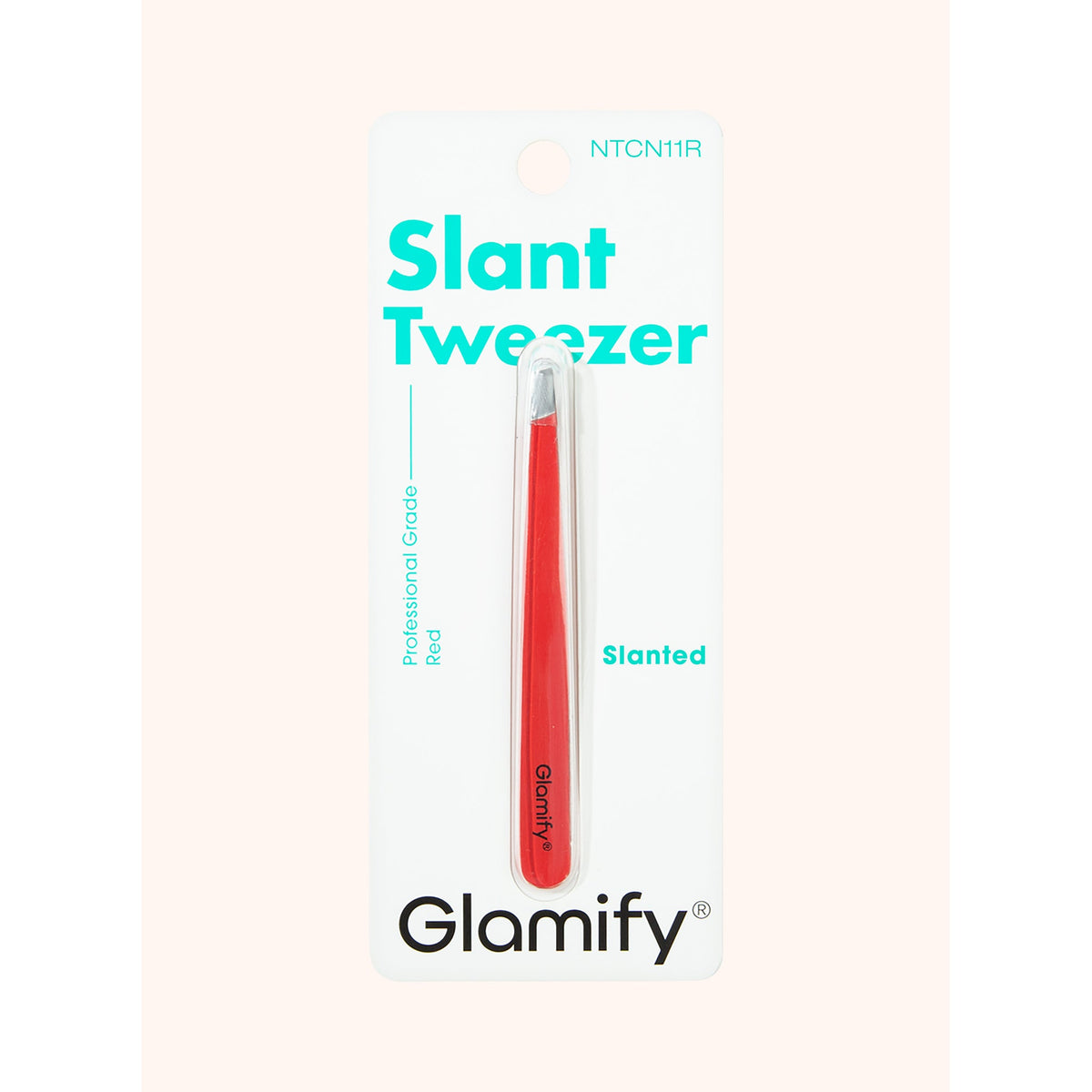 Glamify Red Ultra Sharp Point Tweezer (NTCN11R) — exact front packshot