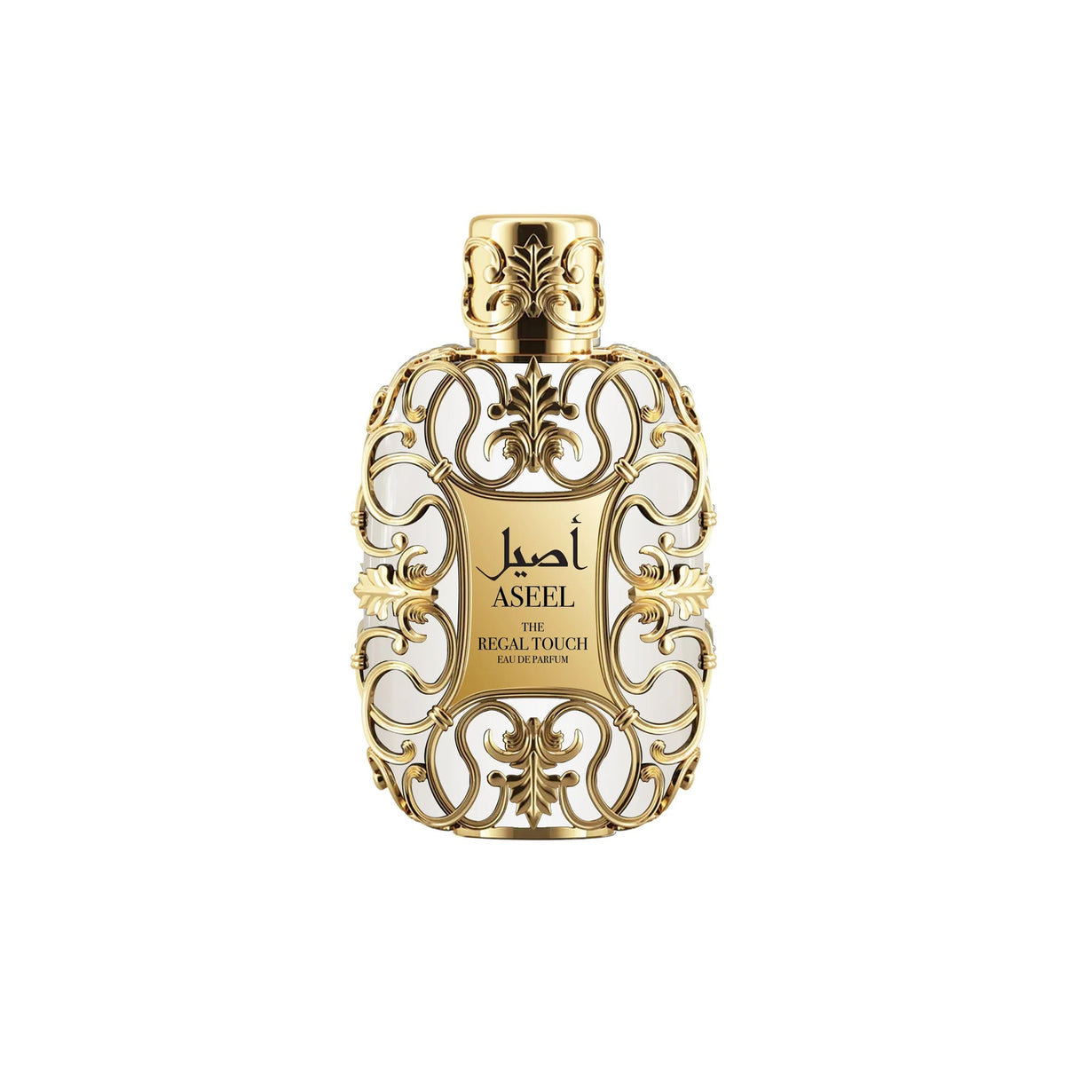 Le Chameau The Regal Touch Aseel Eau de Parfum – 3.4 oz / 100 mL bottle and box on white background