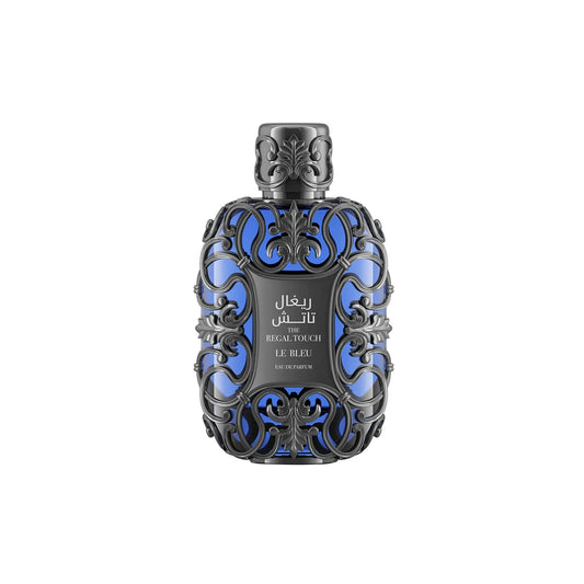 Le Chameau The Regal Touch Le Bleu Eau de Parfum – 3.4 oz / 100 mL bottle and box on white background