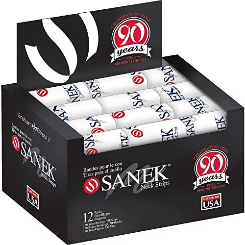 Sanek Disposable Neck Strips – White, 60 Count