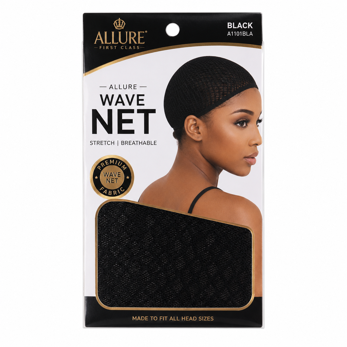 Allure Stretch Wave Net – Black, One Size
