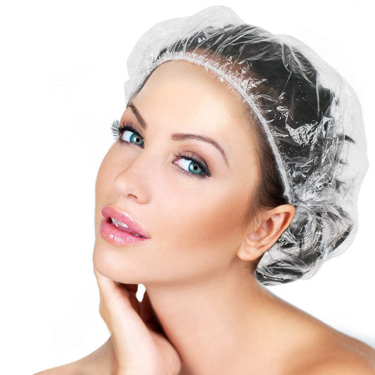 LQQKS Clear Plastic Shower Caps
