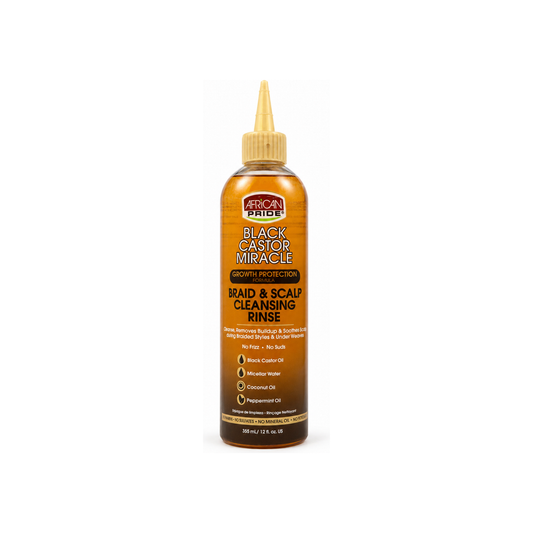 African Pride Black Castor Miracle Braid and Scalp Cleansing Rinse 12 oz