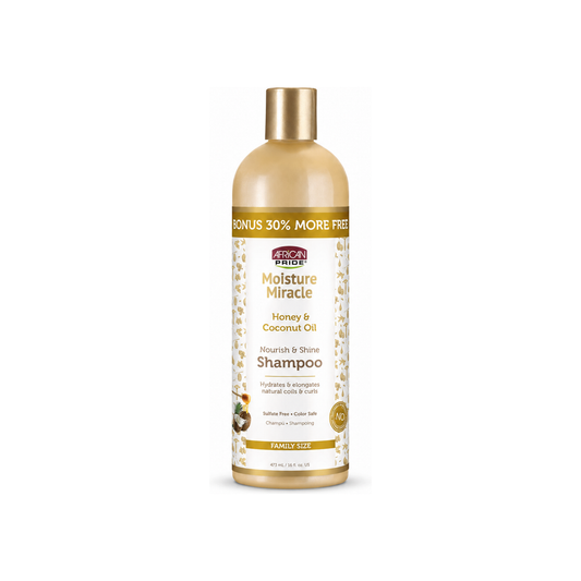 African Pride Moisture Miracle Honey and Coconut Oil Shampoo 16 oz