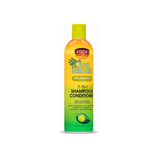 African Pride Olive Miracle 2-in-1 Shampoo and Conditioner 12 oz