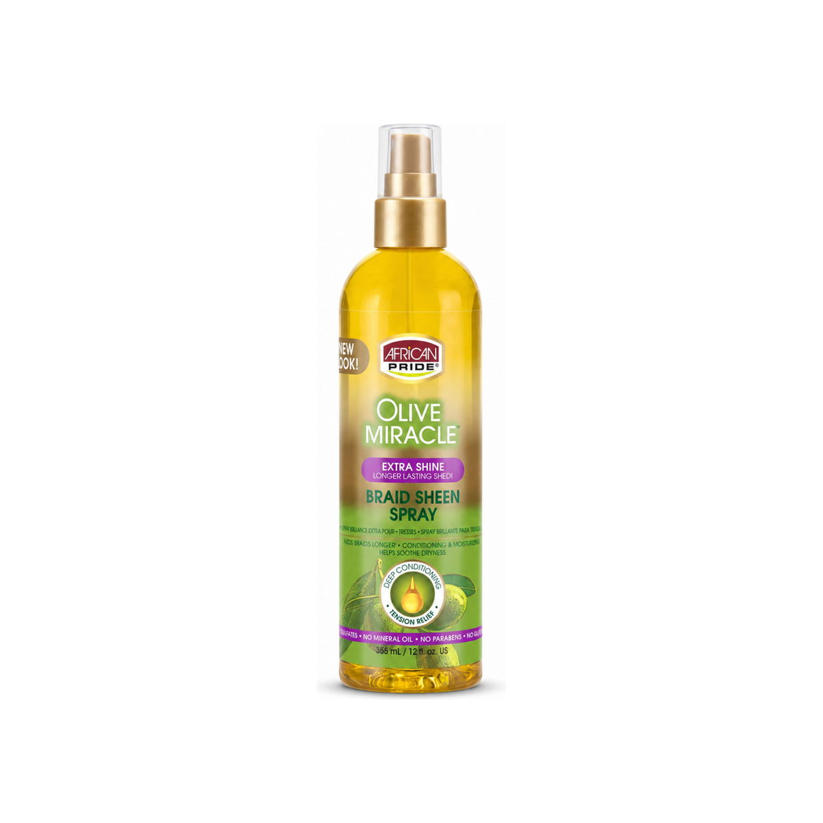 African Pride Olive Miracle Braid Sheen Spray 12 oz