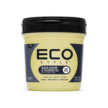Eco Style Black Castor & Flaxseed Oil Styling Gel – 16 oz
