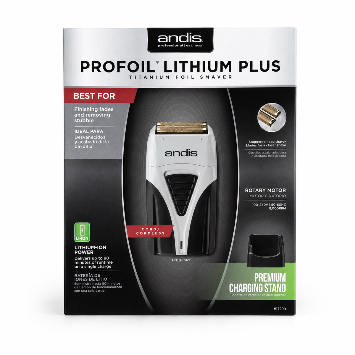 Andis ProFoil Lithium Plus Titanium Foil Shaver