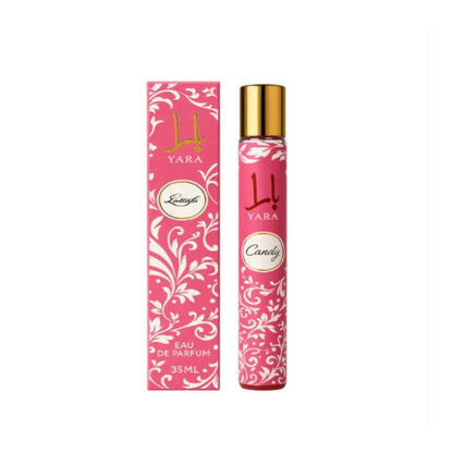 Lattafa Yara Candy Eau de Parfum for Women 1.18 oz 35 mL bottle and box