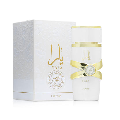 Lattafa Yara Moi Eau de Parfum for Women 3.4 oz 100 mL bottle and box