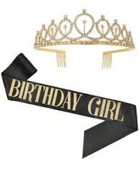 Tiara y banda de cumpleaños para niña