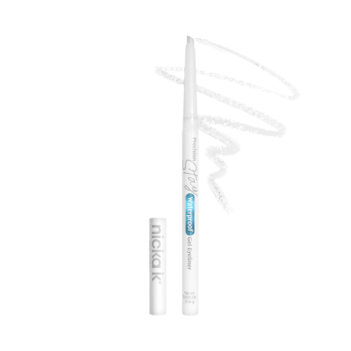 Nicka K Precision Stay Waterproof Gel Eye Liner in Glittery White, ELPS07 – official product photo