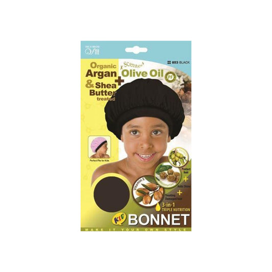 Qfitt Kids Bonnet in black, style 853 package
