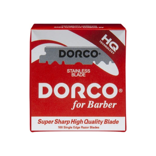 Dorco HST300 red box of 100 stainless single-edge razor blades