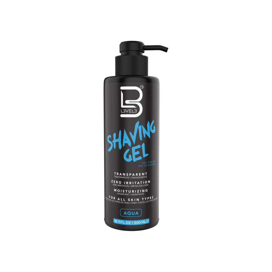 L3VEL3 Transparent Shaving Gel Aqua 16.9 fl oz pump bottle