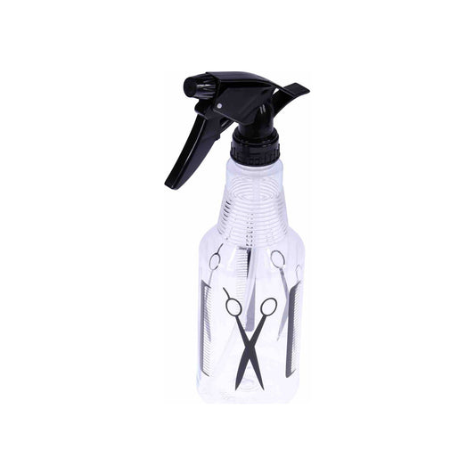 LQQKS clear 12 oz trigger spray bottle with salon-scissors design, model 6SB-12OZ
