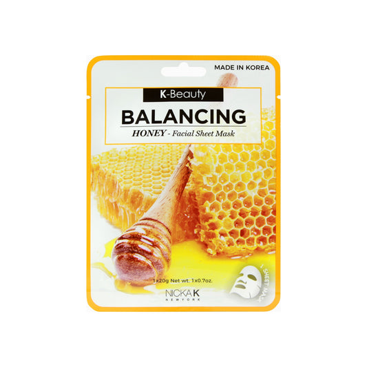 Nicka K Balancing Honey Facial Sheet Mask 20 g packet, NSM02