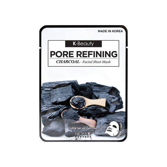 Nicka K Pore Refining Charcoal Facial Sheet Mask 20 g packet, NSM21