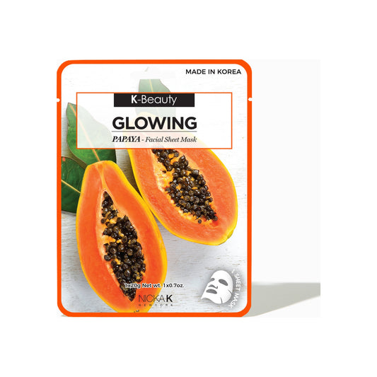 Nicka K Glowing Papaya Facial Sheet Mask 20 g packet, NSM23
