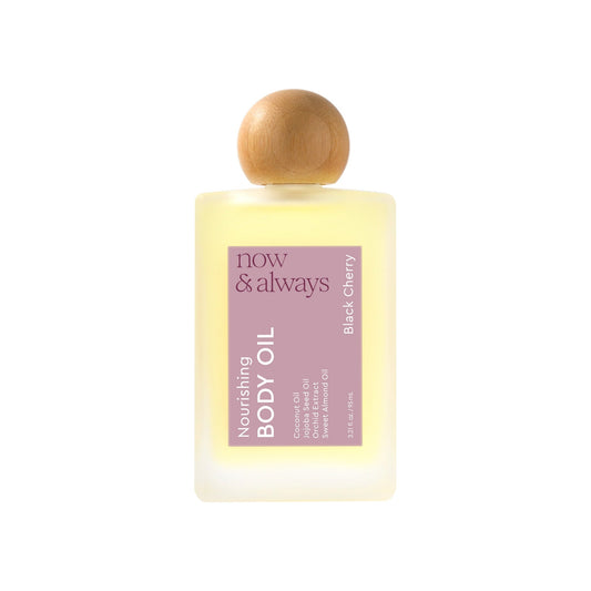 Nicka K New York Now & Always Black Cherry body oil bottle, 95 mL