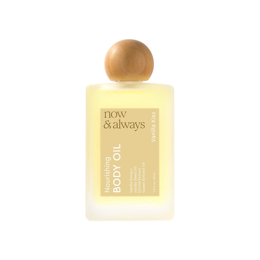 Nicka K New York Now & Always Vanilla Kiss body oil bottle, 95 mL