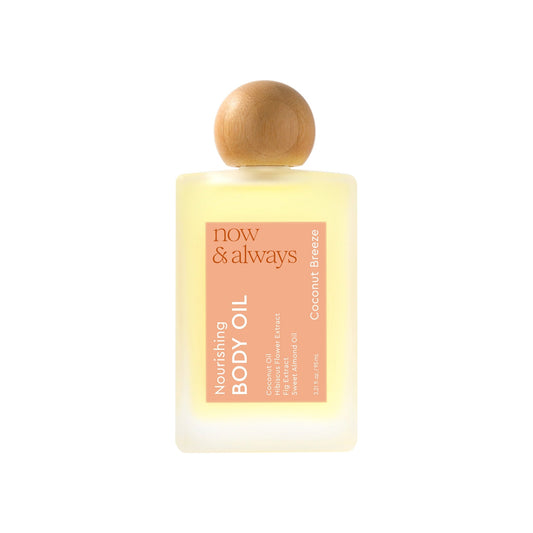 Nicka K New York Now & Always Coconut Breeze body oil bottle, 95 mL