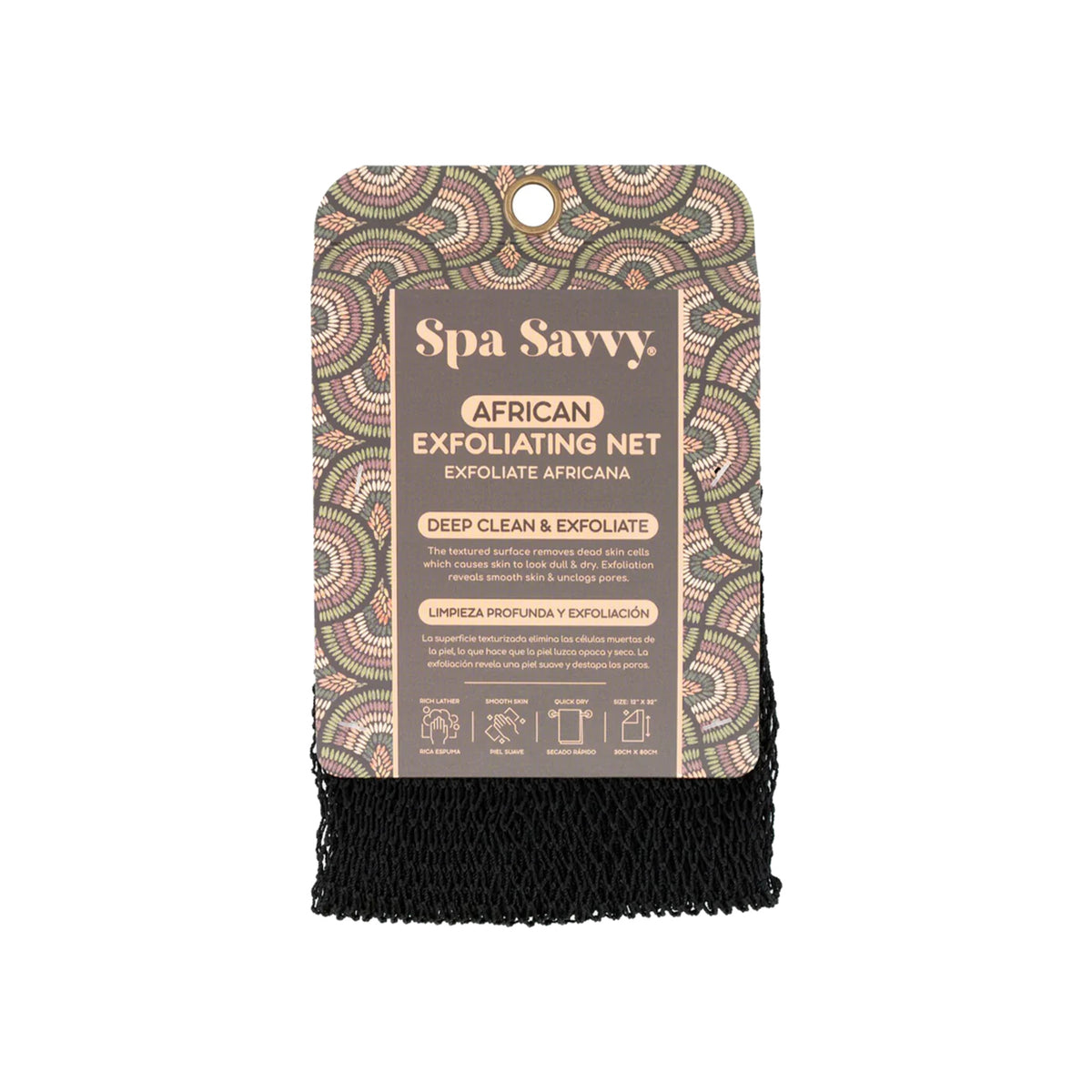 Spa Savvy African exfoliating bath net package, one count