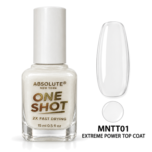 Absolute New York One Shot MNTT01 Extreme Power Top Coat, 15 mL