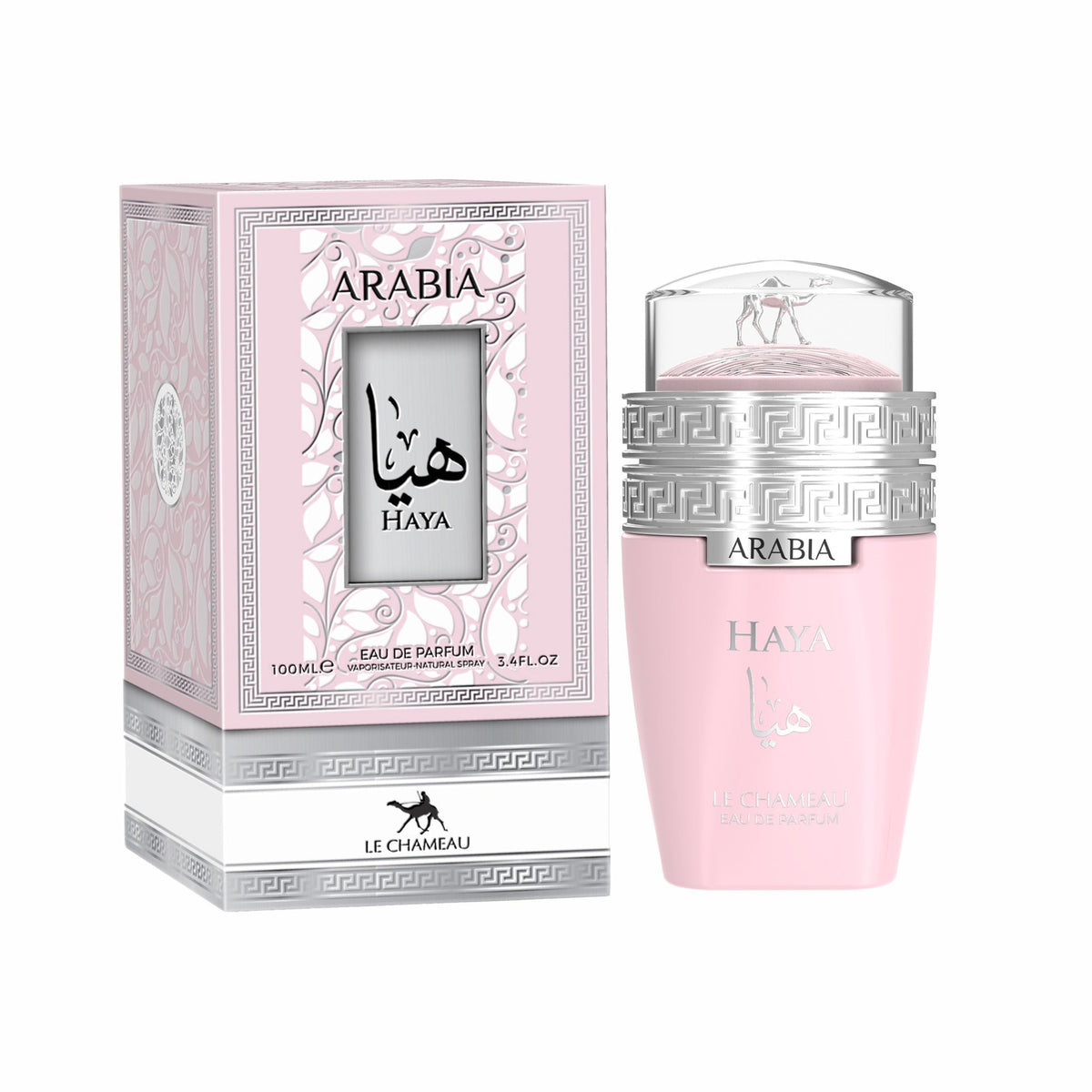 Le Chameau Arabia Haya Eau de Parfum for Women – 3.4 oz / 100 mL bottle on white background