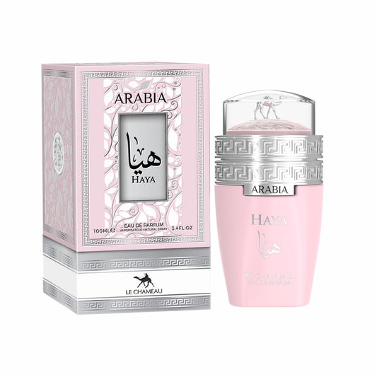 Le Chameau Arabia Haya Eau de Parfum for Women – 3.4 oz / 100 mL bottle on white background