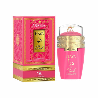 Le Chameau Arabia Haya Crush Eau de Parfum for Women – 3.4 oz / 100 mL bottle on white background