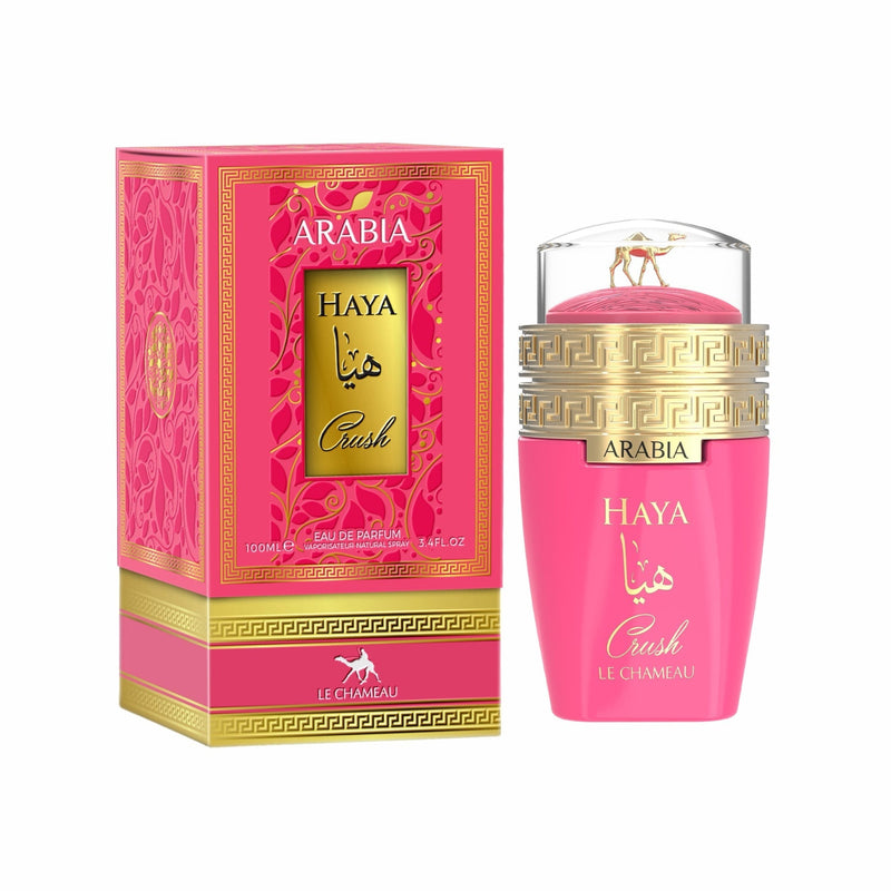 Le Chameau Arabia Haya Crush Eau de Parfum for Women – 3.4 oz / 100 mL bottle on white background