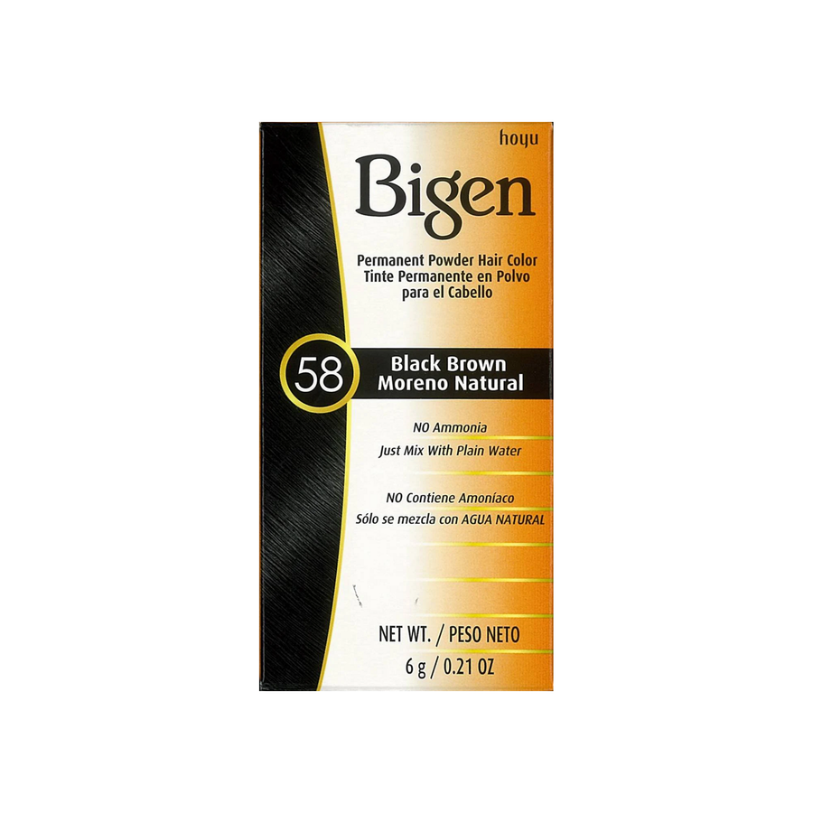 Bigen Permanent Powder Hair Color #58 Black Brown – 0.21 oz