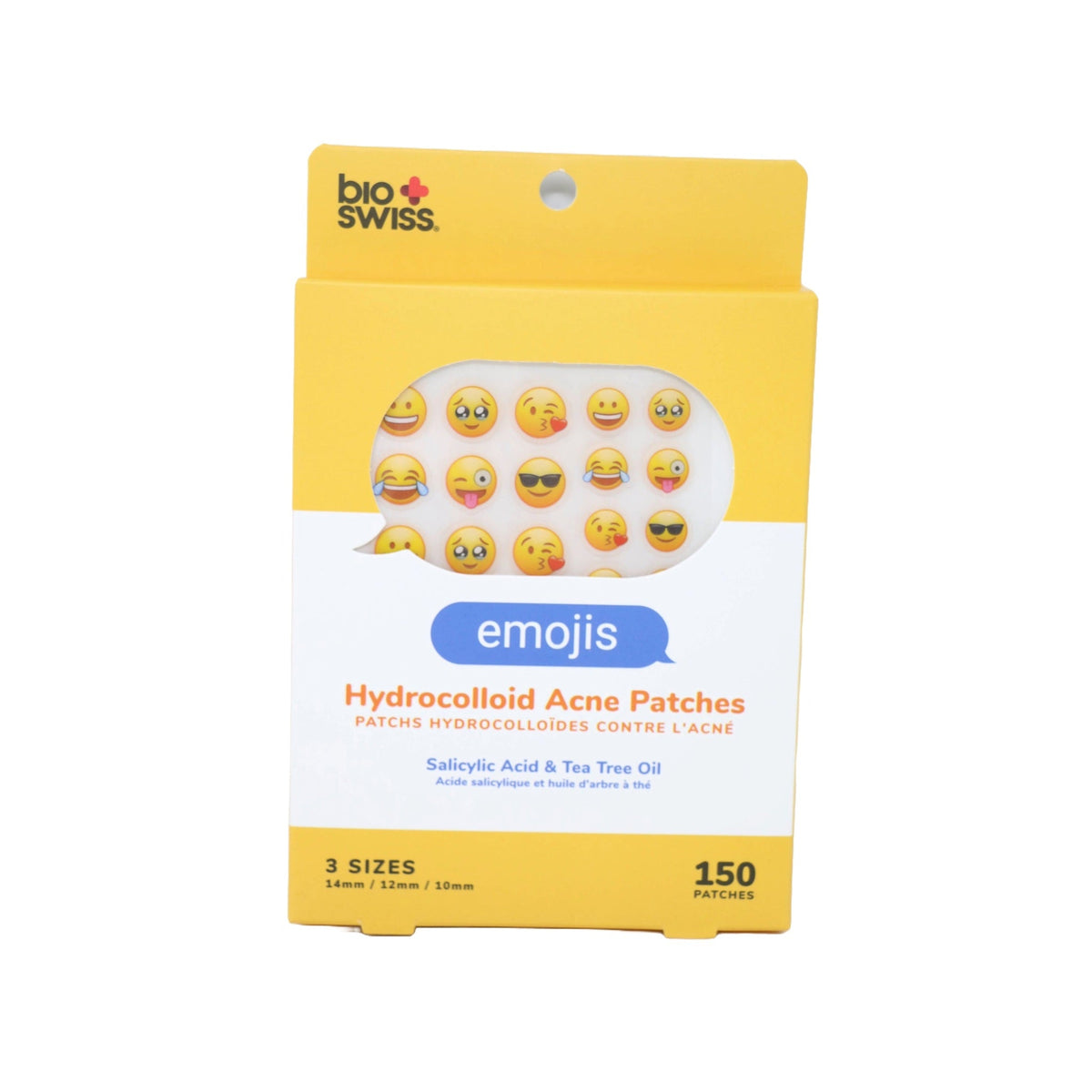 Bio Swiss Emojis Hydrocolloid Acne Patches 150 Count packaging